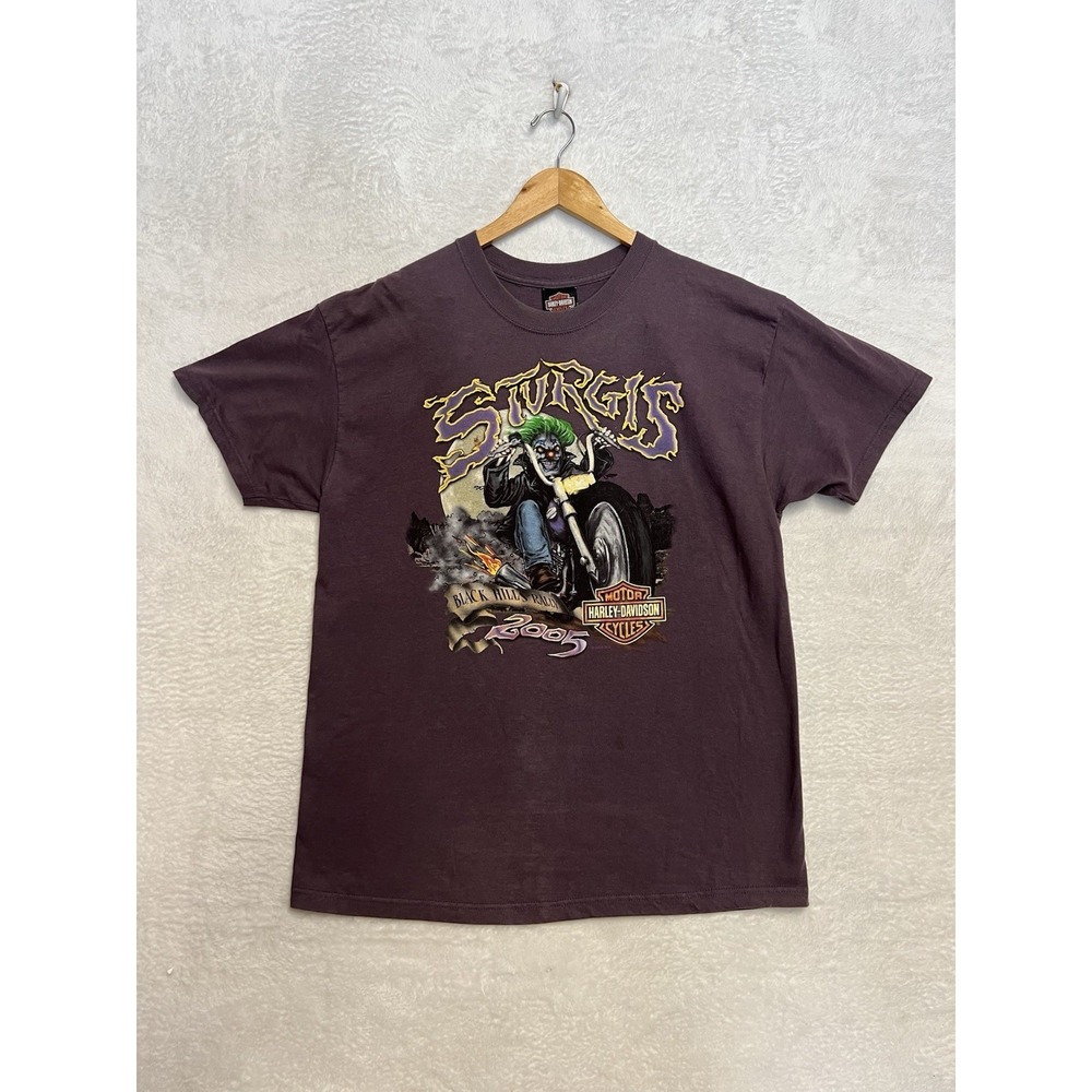Harley Davidson Sturgis 2005 Black Hills Rally T Shirt Purple Size XL Biker